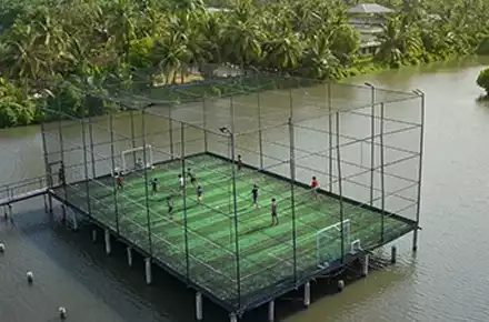 Mezzanine floor used for floating football ground | Everest Industries