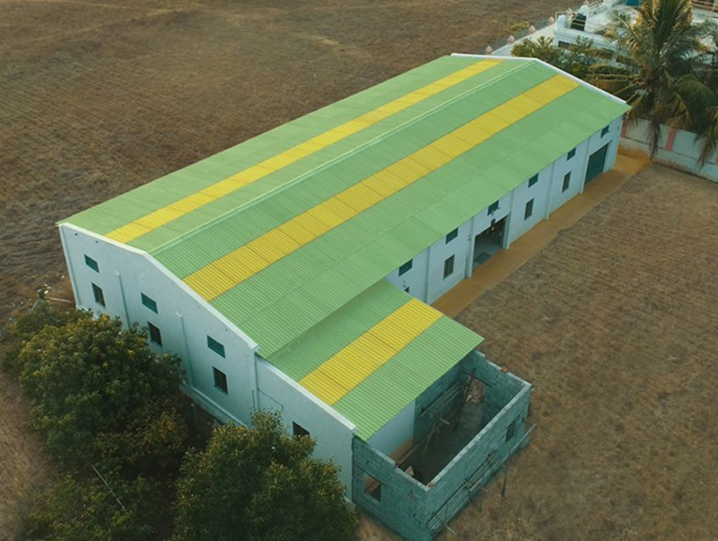 Green And Yellow Coloured Everest Asbestos Roofing Sheets For Textile Workspace